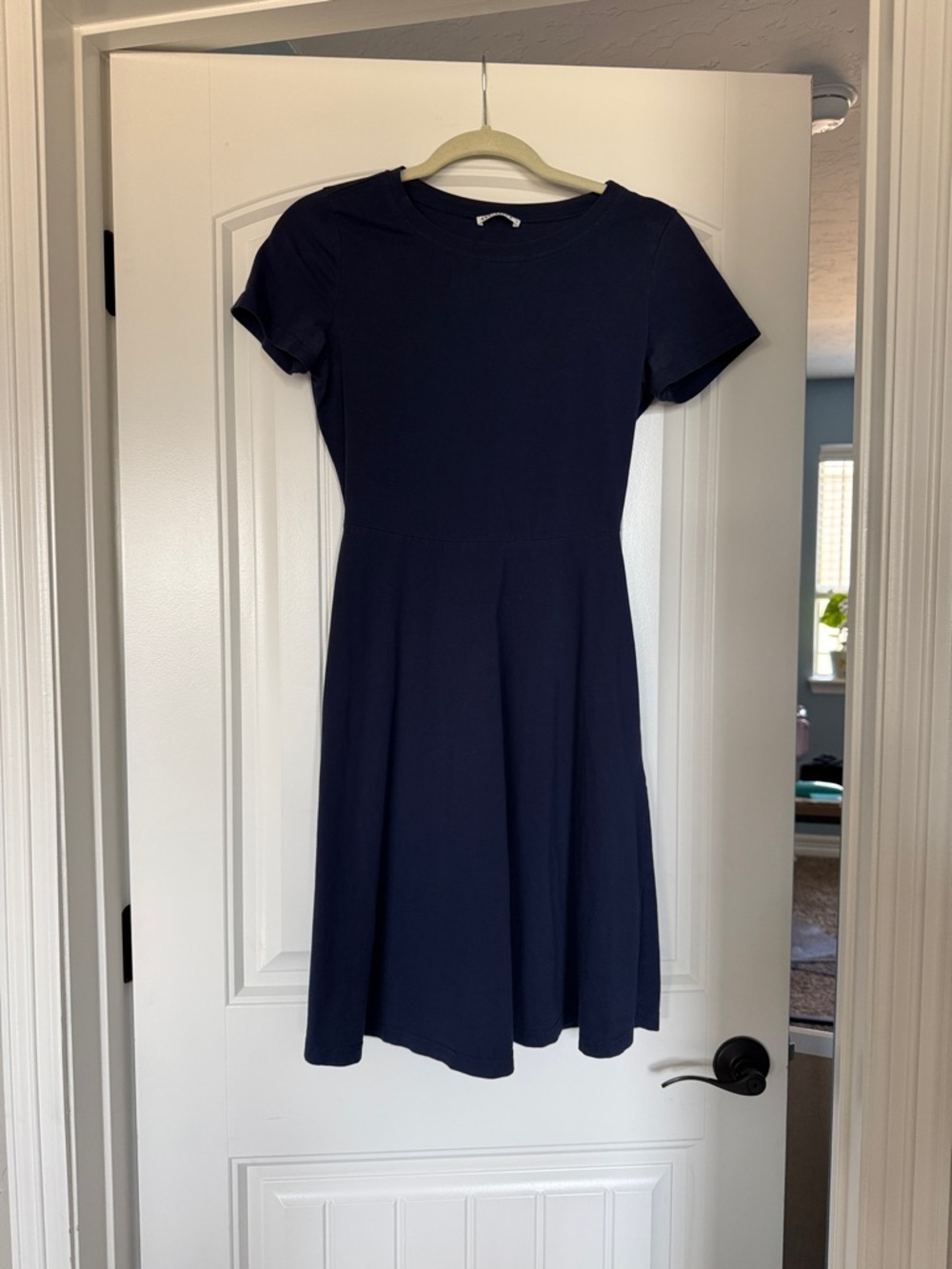 Amazon Navy Short-Sleeve Fit & Flare Mini Dress